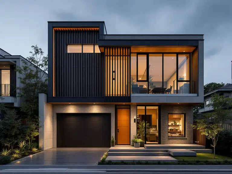 Modern home addition under construction