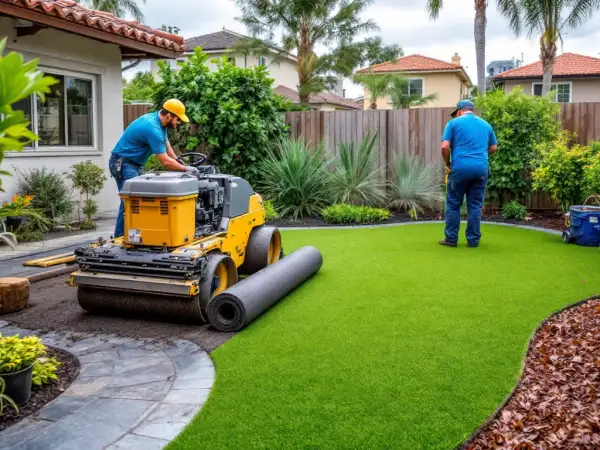 Turf installation crew