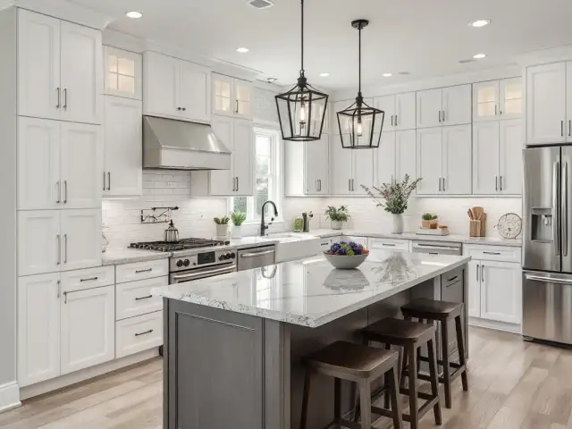 Modern remodeled kitchen with island