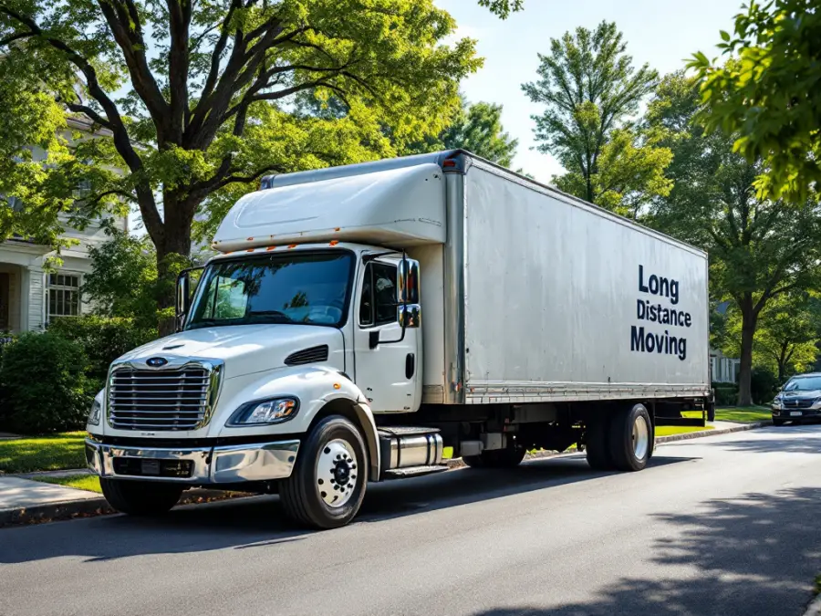 Moving truck loaded for a long-distance move